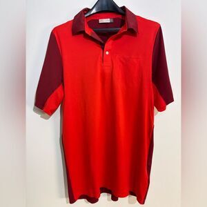 KJUS Red Golf Polo - Two-Tone Accents - Medium